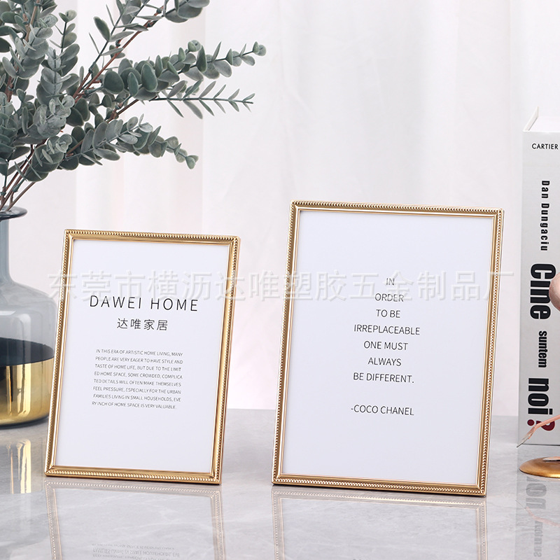 Nordic creative metal photo frame decoration 5-inch 6 7 8 10 a4 album photo frame wall-mounted light luxury photo frame decoration