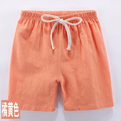 Children's Thin Cotton-Linen Shorts, Boys Beach Trousers, Lightweight Summer (100–150 cm)