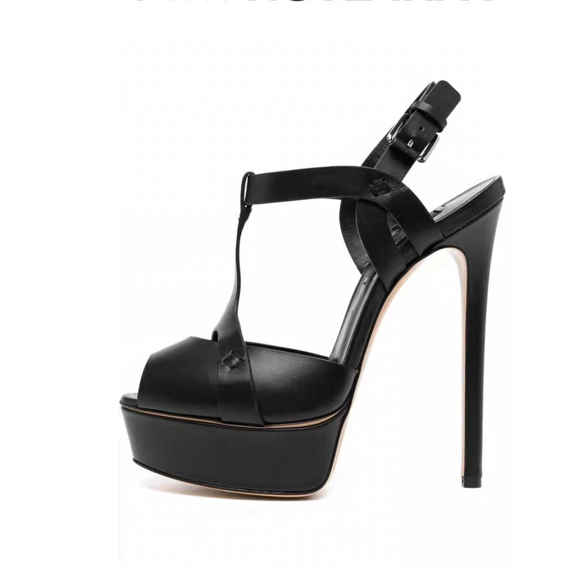 Cross Strap Leather Roman Sandals Women's Thin High Heels Platform High Heel Sandals Women's Sandals Summer 2022