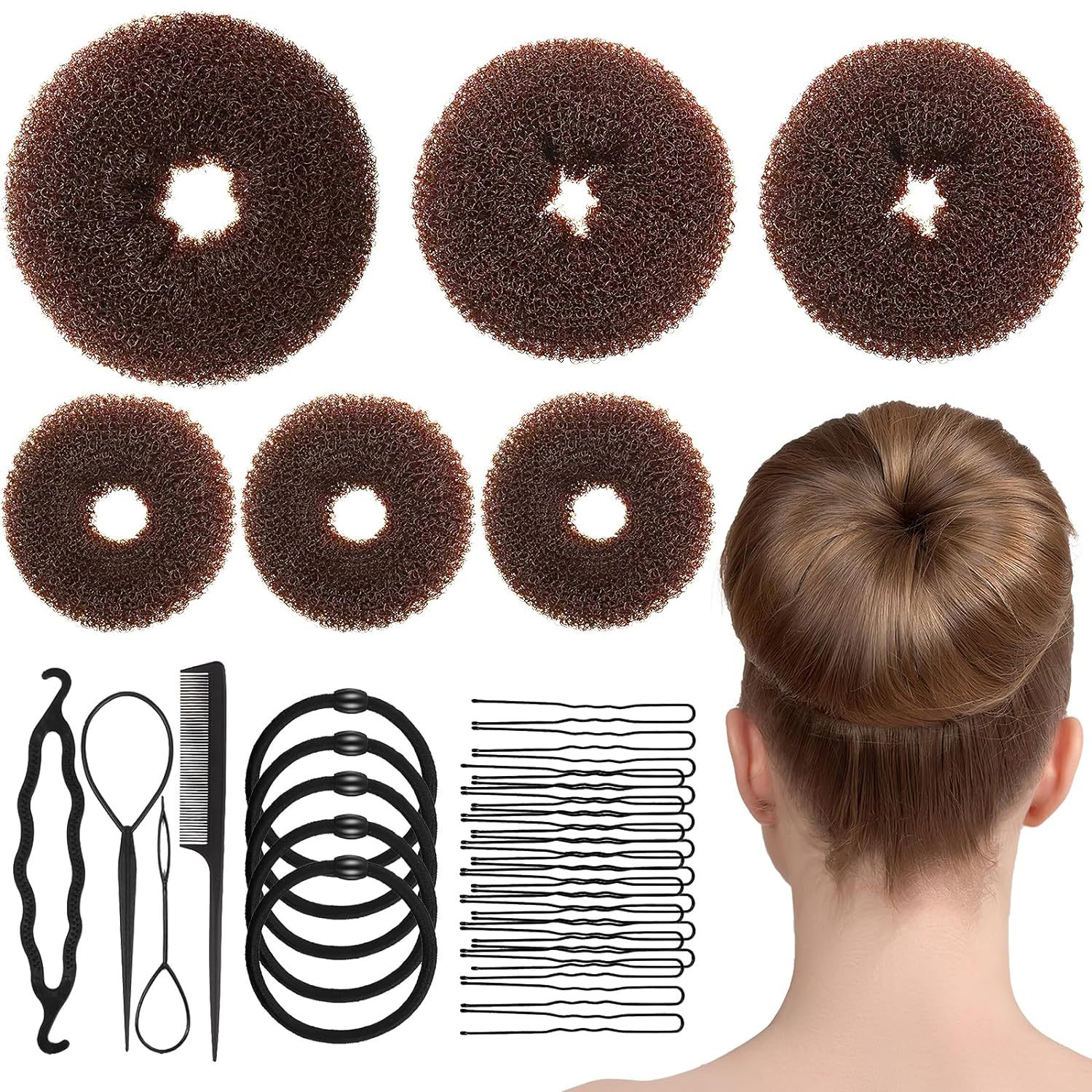 Direct factory sales flower bud headwear hair tie bun maker tool donut temperament bun maker lazy person