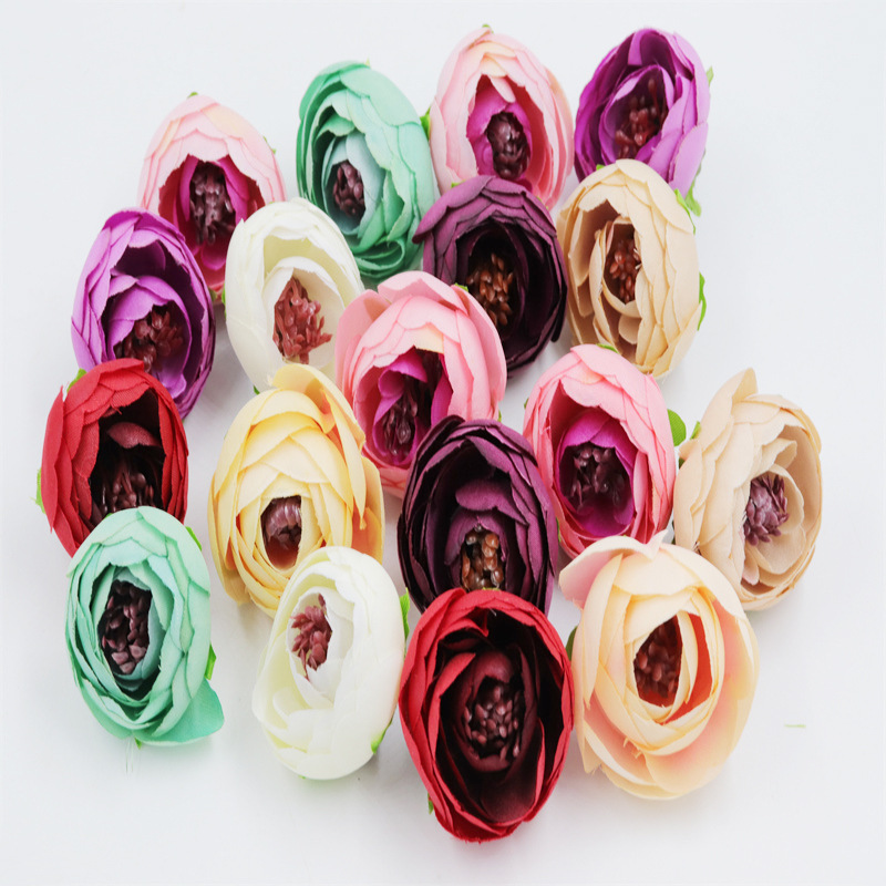 DIY wedding supplies European retro tea flower bud wreath material candy box decoration accessories fabric decoration flower bud