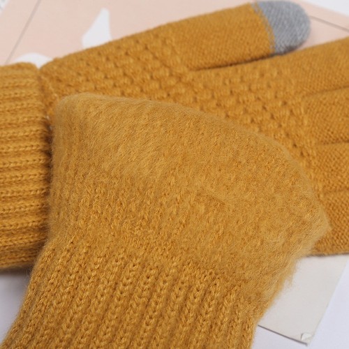 Thermal and Thickened Men's and Women's Outdoor Sports Riding Knitted Touch Screen Woolen Winter Warm Gloves
