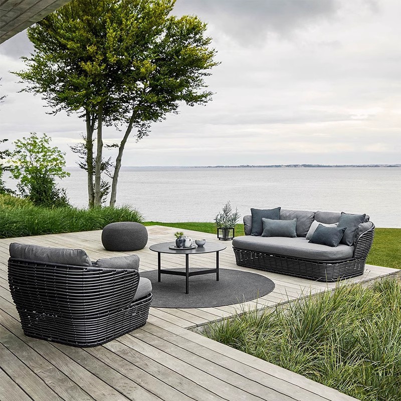 Sofá al aire libre combinación patio hotel terraza villa B & B ocio silla de mimbre exterior impermeable protector solar muebles de ratán