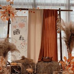 幼儿园中秋国庆秋天小农场丰收氛围背景装饰挂布晒秋主题环创道具