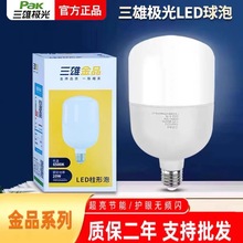 三雄极光led灯泡e27螺口5W20瓦球泡家用照明室内电灯遥控正白光