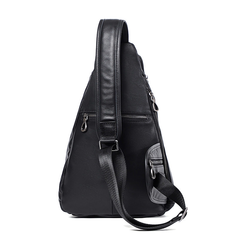 Túi đeo chéo nam da bò thật 24×13×39 cm , chống trộm — Màu đen