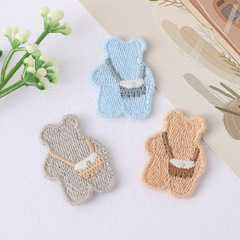 かわいいクマの刺繍パッチステッカー子供服や帽子用テキスタイルアクセサリーファブリックステッカー漫画クリエイティブDIY多用途装飾