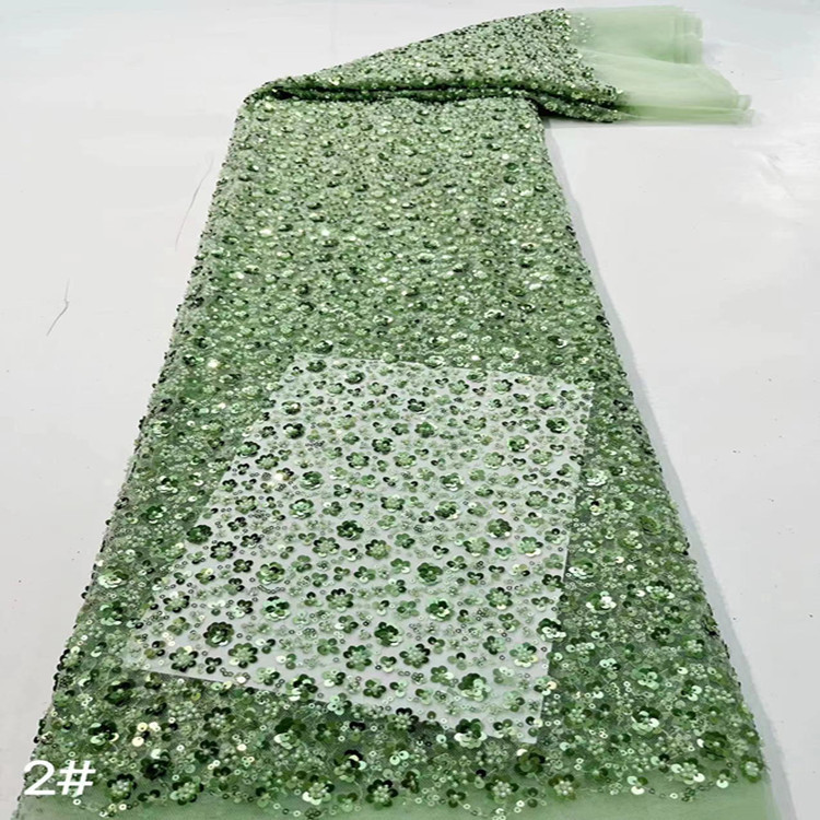 Inventario de flores de ciruela de malla de cuentas bordadas de tubería vestido de boda vestido de moda espectáculo de ropa infantil vestido de tela