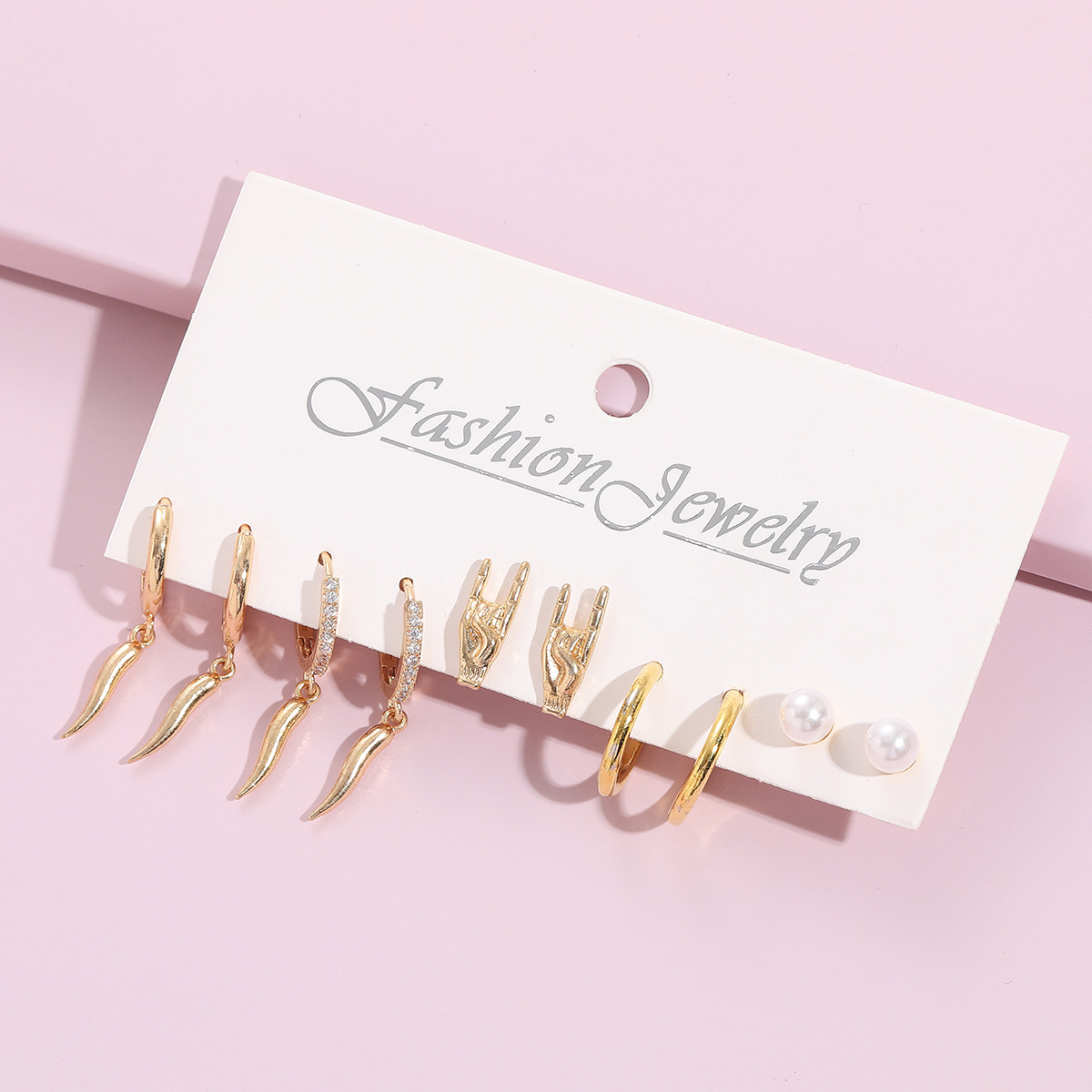 Fashion Palm Water Droplets Heart Shape Copper Zircon Drop Earrings Ear Studs 1 Set