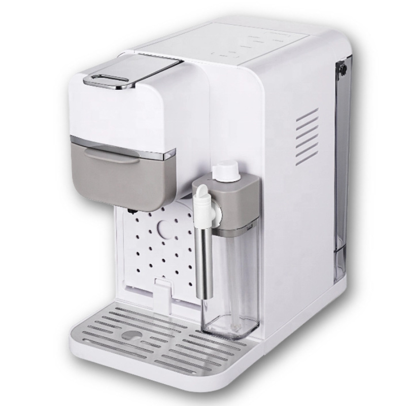Máquina de café espresso semiautomática 2 en 1 con tanque de vapor para leche, caja de leche para cápsulas de café, máquina de café con leche de alta concentración