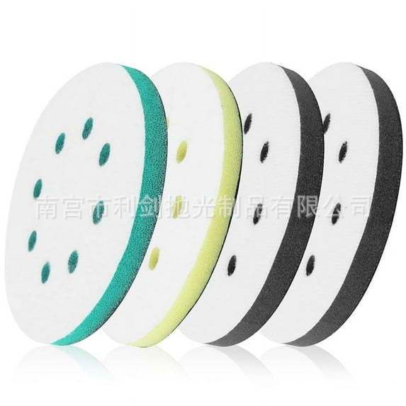 Pneumatic dry grinder 5 inch 8 hole 9 piece set 3 hardness self-adhesive flocking sandpaper polishing pad cushion protective pad