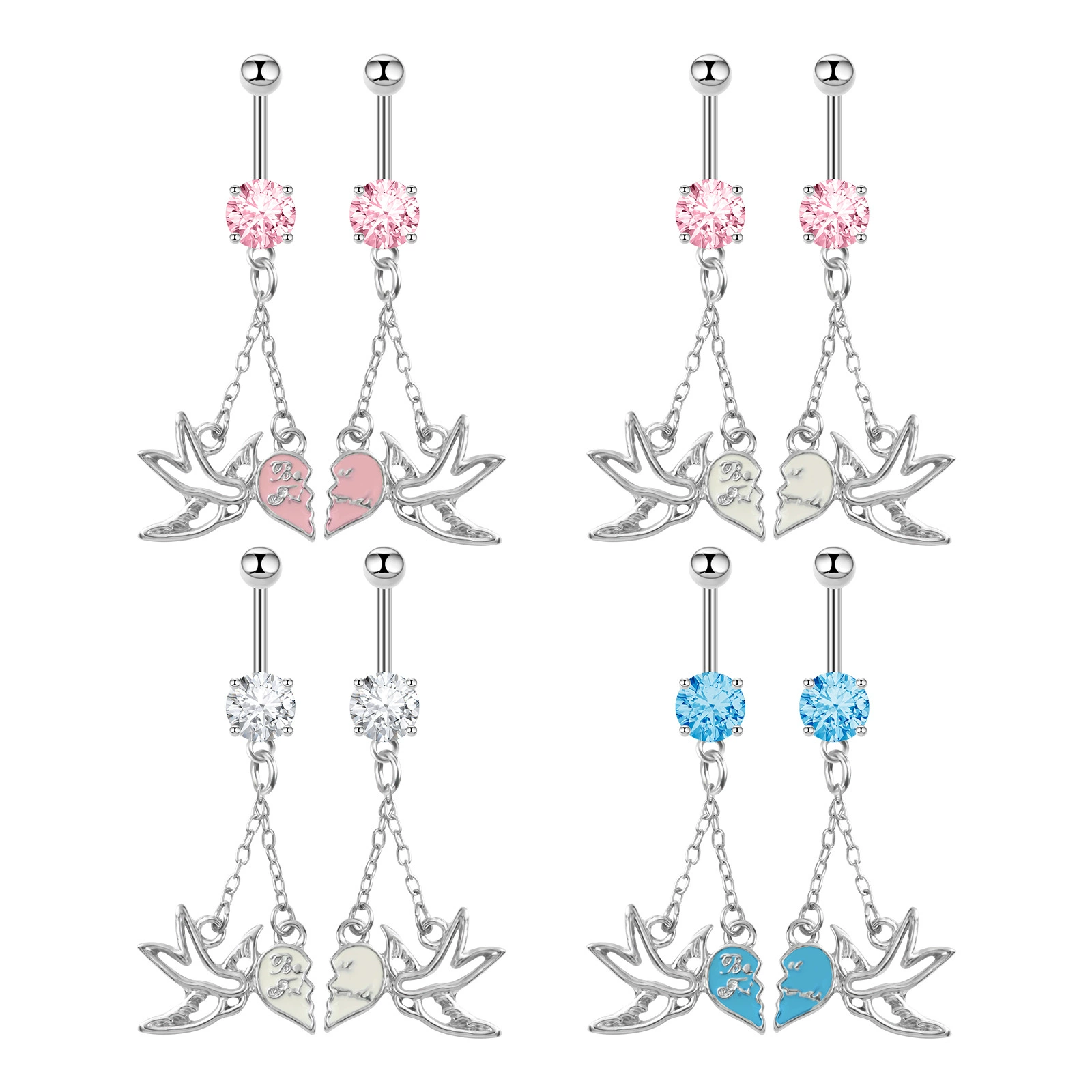 (Cross-border trading), belly button piercing heart-shaped, Amazon, for beloved