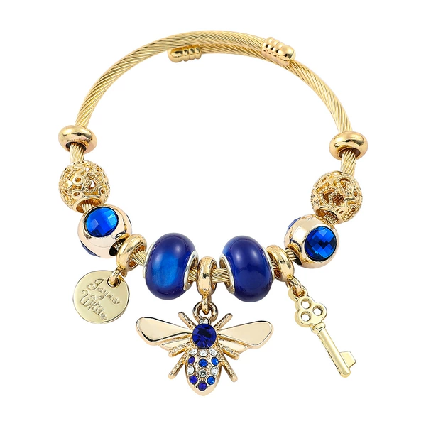 SL1000 blue dragonfly golden bracelet