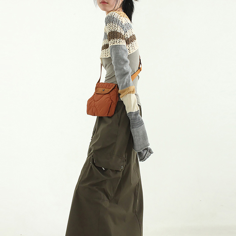 localmansion Nylon Small Wave Quilting Diamond-patterned Shoulder Crossbody Bag_voghion.com