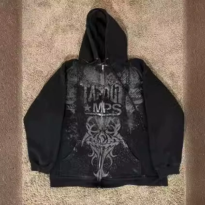 З skeleton with zipper, retro sports hoody, 90 years