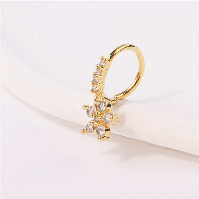 Piercing de nas inimă și pentagramă cu strasuri stil unisex_voghion.com