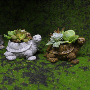 Succulent turtle flower pot decoration cross-border cute resin crafts garden micro landscape animal pot decoration