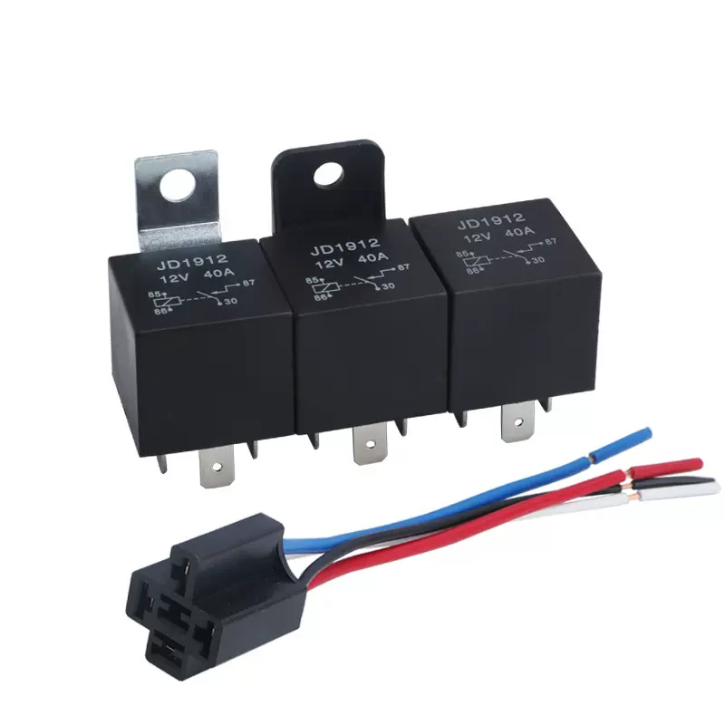 12V24V40AJD1914/JD1912 4脚/5脚配带线插座 汽车继电器