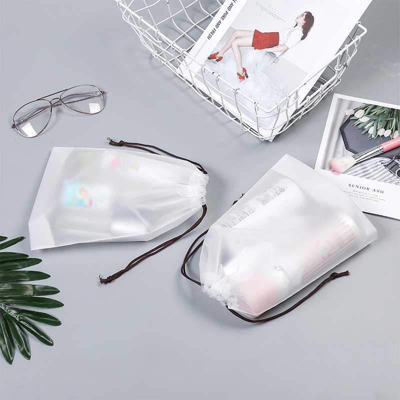 PE bolsillo de paquete esmaltado EVA blanco pequeño oso Daisy bolsa de cuerda de dibujo zapato bolsa de almacenamiento de polvo bolsillo de paquete transparente