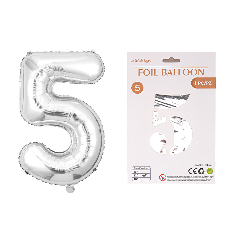Globo de película de aluminio digital de 32 pulgadas, tarjeta de papel, tapa dura, paquete individual, cuerpo delgado, fiesta digital, globo decorativo flotante