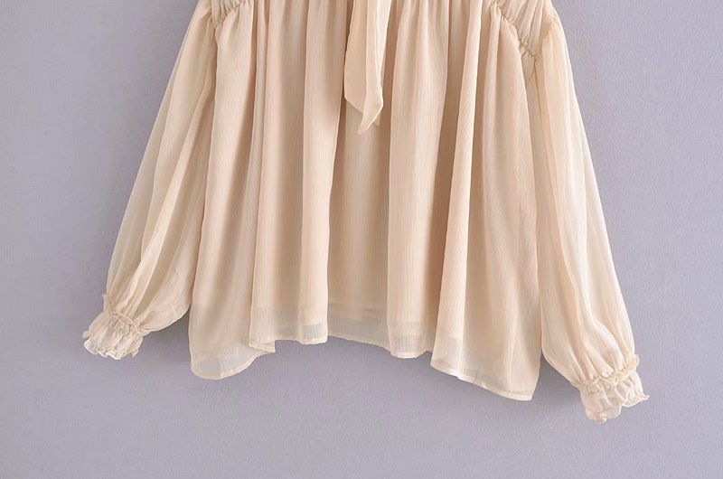 spring fold bow drape blouse NSAM50391