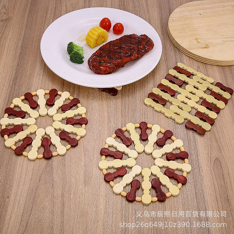 Round Insulation Mat and Bowl Mat, High-End Plum Blossom Dining Table Anti-Scalding Mat, Bamboo Dish Mat Wholesale Starting from One Piece Round Insulation Mat and Bowl Mat, High-End Plum Blossom Dining Table Anti-Scalding Mat, Bamboo Dish Mat Wholesale Starting from One Piece