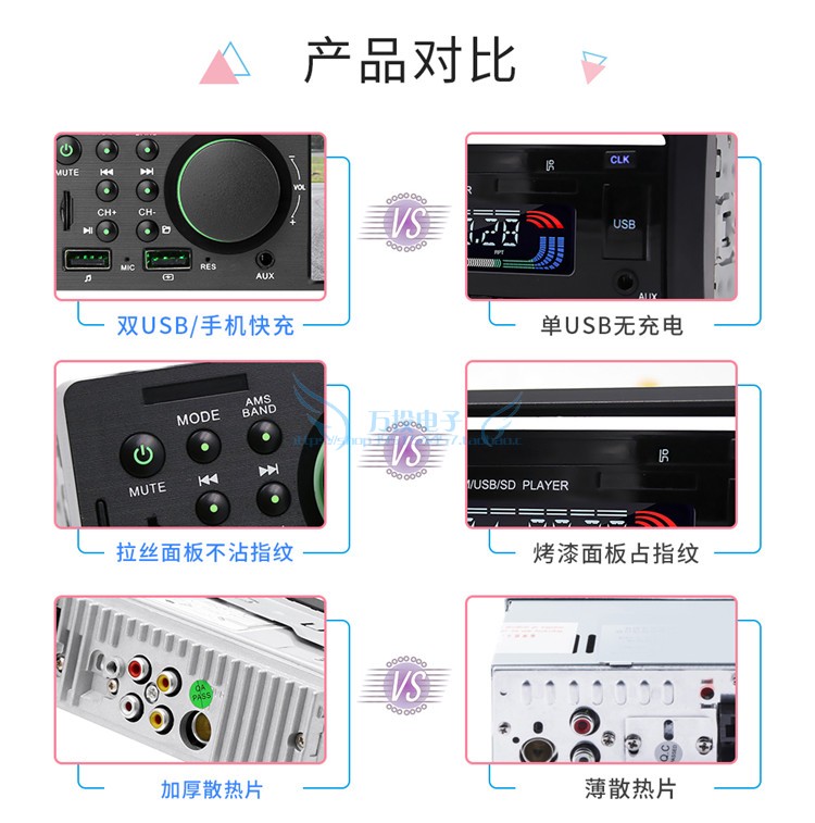Car Bluetooth Card-Inserting Player, Pusan Car Modified Rearview Camera All-In-One Device