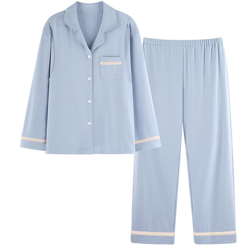 Wholesale maternity pure cotton postpartum clothing women's long-sleeved pajamas breastfeeding pregnancy mom's postpartum clothes loungewear