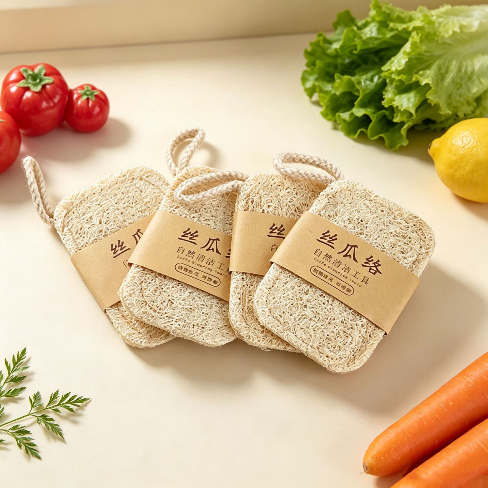 [흔들리는 소리 폭발] Luffa Luo 식기 세척 냄비 브러쉬 주방 가정용 Luffa 펄프 기름없는 천연 브러시 팟 아티팩트