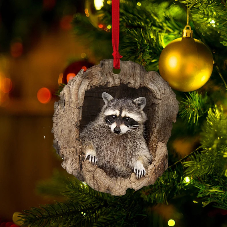 Nuevos búhos transfronterizos, osos, adornos de Navidad, colgantes de árbol de Navidad, colgantes de acrílico de impresión plana 2D