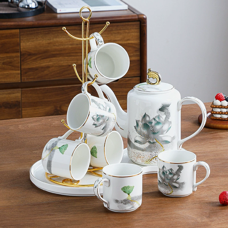 Креативный кофейно-чайный набор, керамический чайник, китайский стиль, оптом
