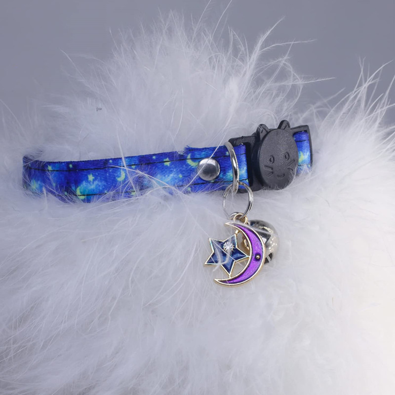 British Style Polyester Star Moon Flower Pet Collar display picture 1