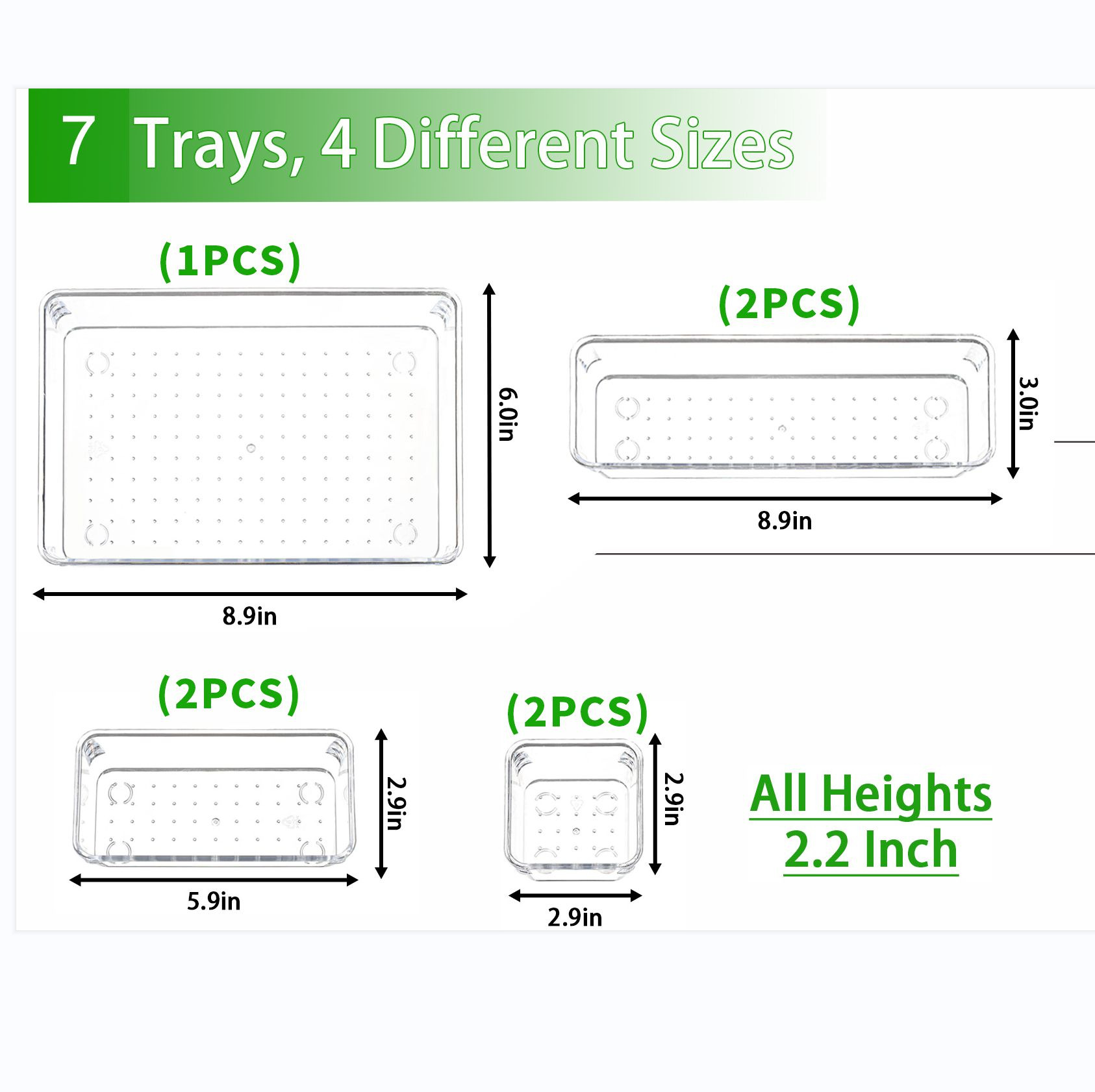 Caja de almacenamiento del compartimiento del cajón combinación traje tocador de plástico transparente bandeja de artículos diversos caja de clasificación multifuncional para el hogar