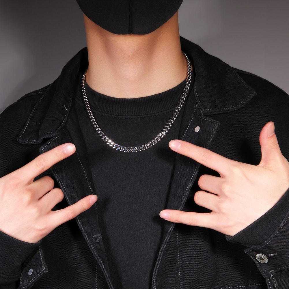 Hip-Hop Solid Color Stainless Steel Plating Necklace Colorza_colorza_5