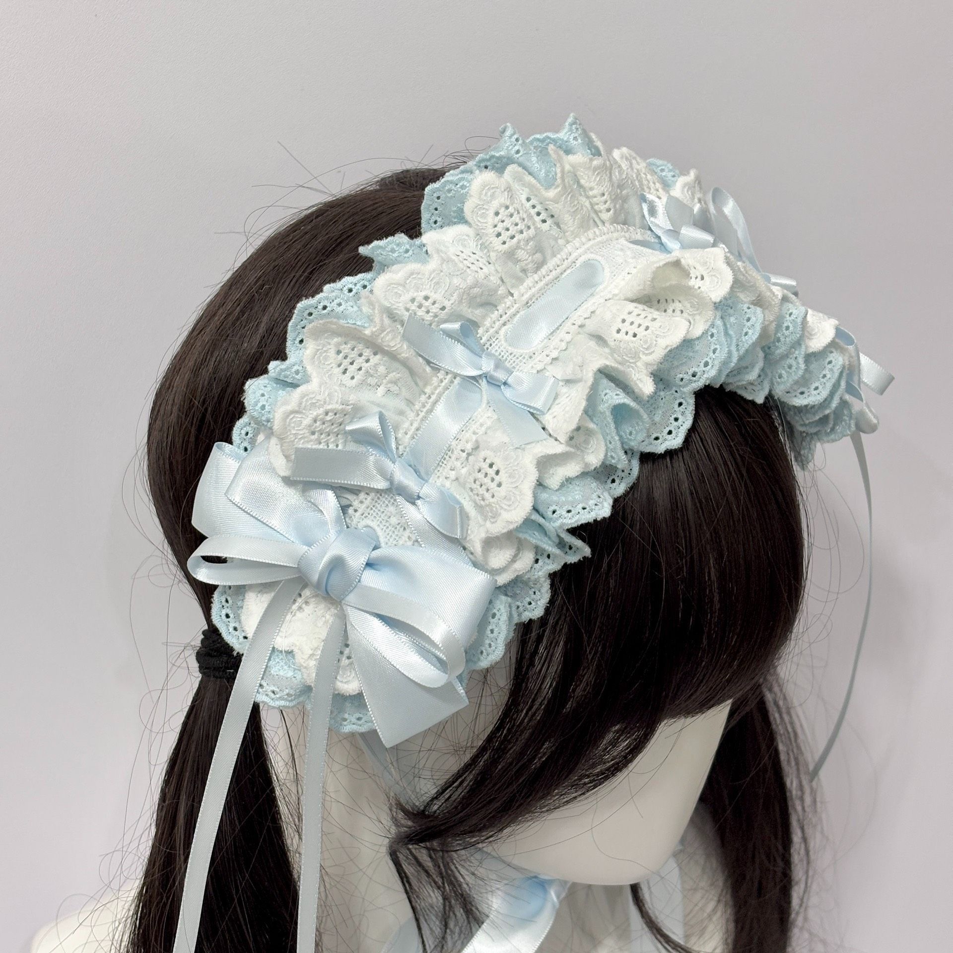 Dos dimensiones Lolita correa de cabello chica gato oreja clip de cabello cómic cosplay Lolita criada correa de cabello