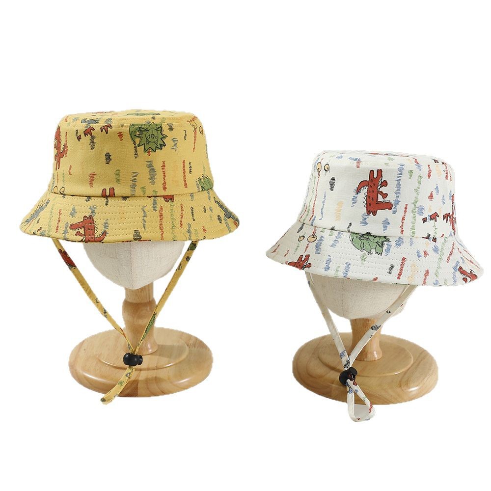 Baby pescador sombrero primavera y otoño animales de dibujos animados sombrero de dinosaurio sombrero para niños y niñas sombrero de estilo coreano corda ajustable
