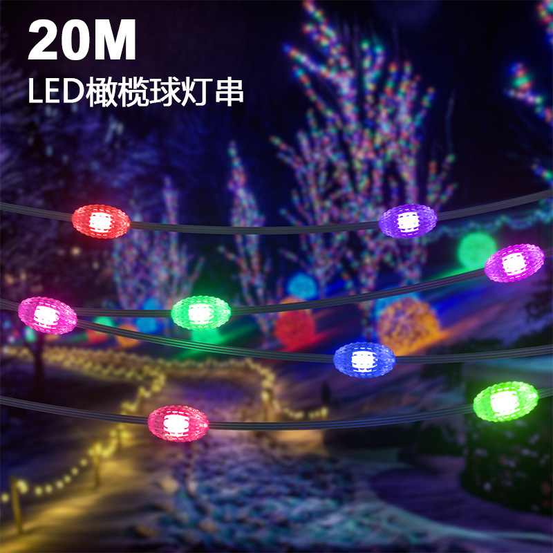 20 m luz solar con luz intermitente luz de cadena Navidad al aire libre camping luz de cadena rgb luz de ambiente de color mágico al aire libre