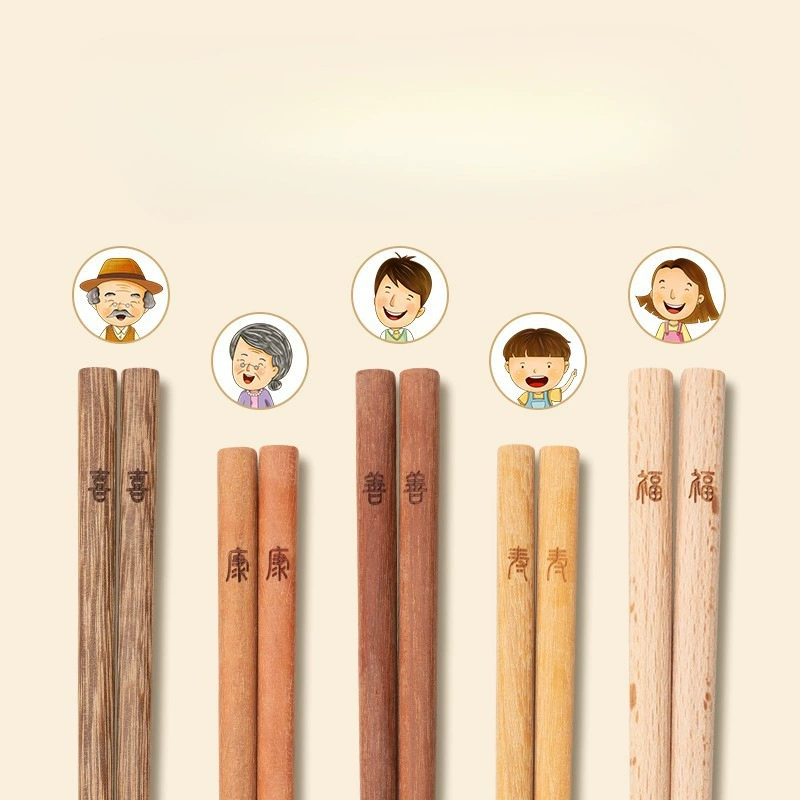 Chicken -winged wood chopsticks Household high -end solid wood iron red sandalwood divided 2024 new one person, one person, one chopstick no paint, no wax