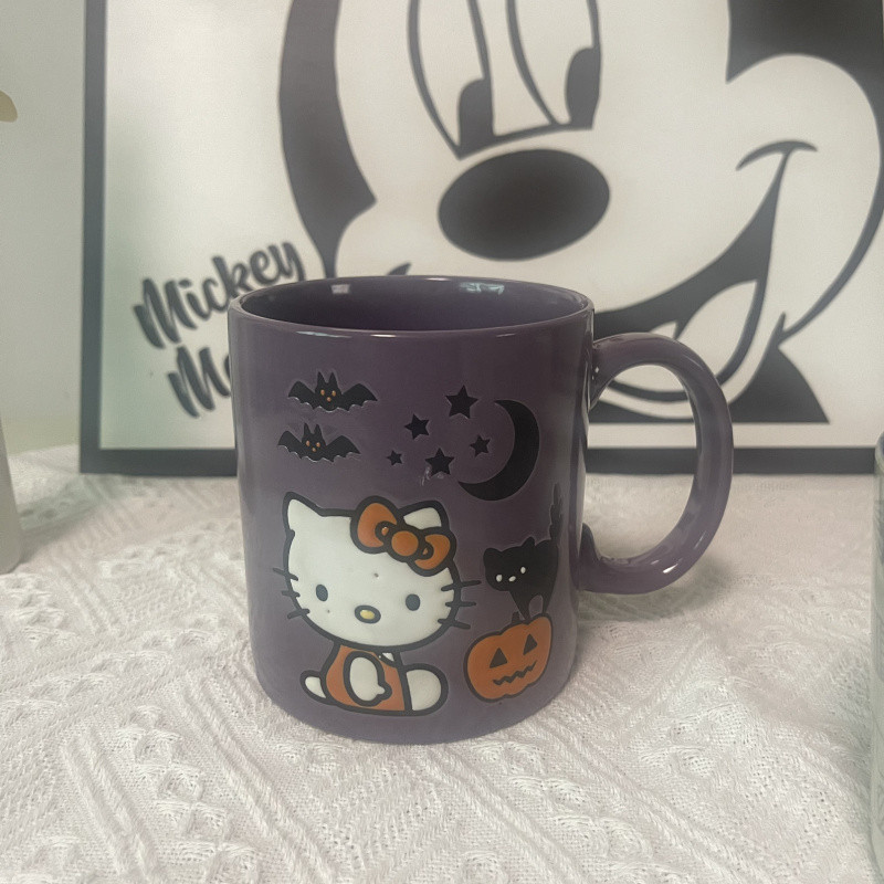 HelloKitty, tazas de cerámica de gran capacidad, lindas tazas de agua de dibujos animados, tazas de café de leche, pequeños defectos