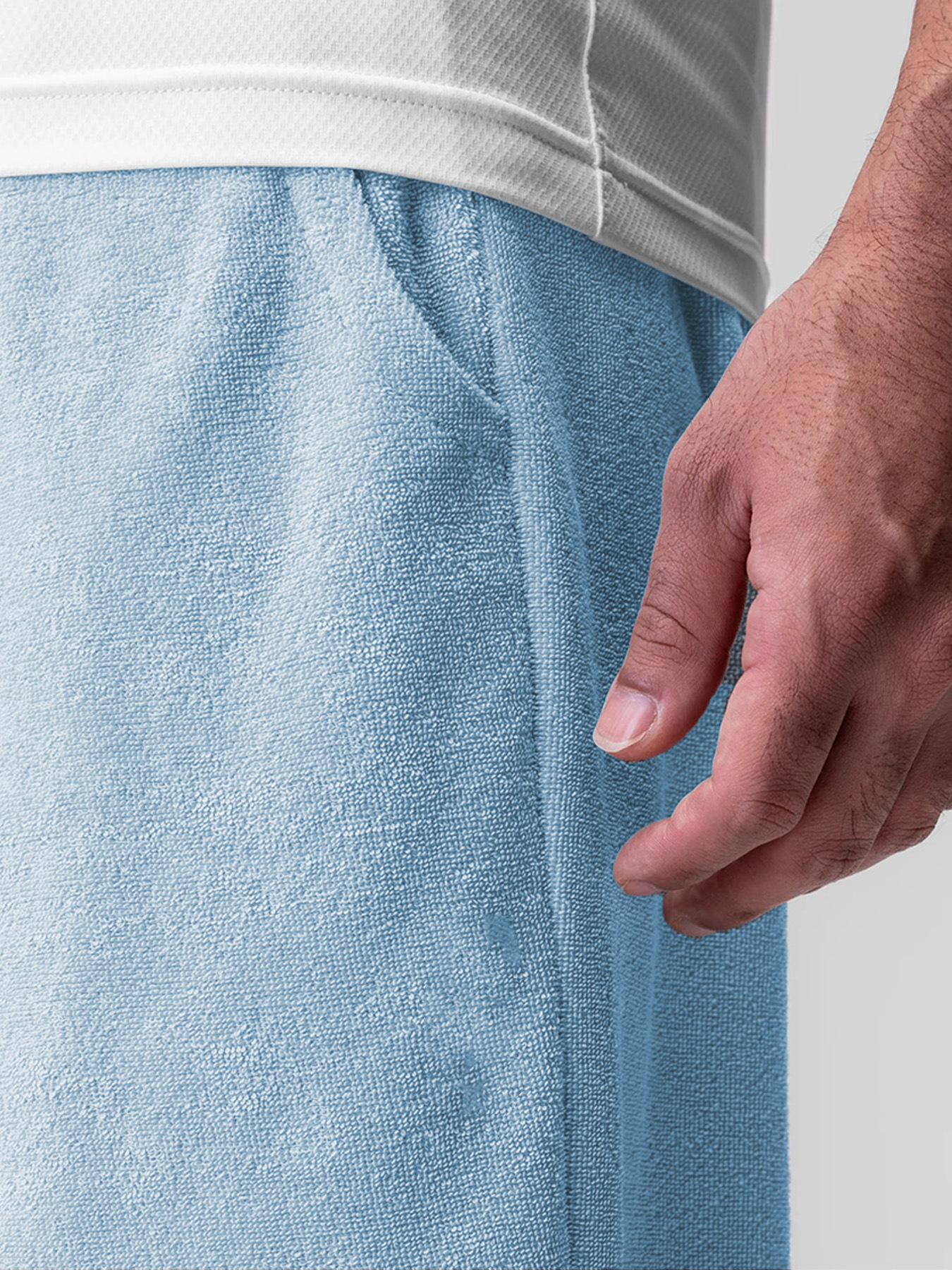 Men's Athletic Terry Cloth Shorts With Drawstring Elastic Waist_voghion.com