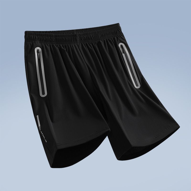 2023 pantalones cortos deportivos de seda de hielo correr fitness de secado rápido pantalones cortos casuales de moda entrenamiento de verano Pantalones cortos finos de seda de hielo