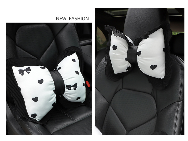 Love wave point car headrest cotton cloth printing car comfort pillow neck pillow goddess car interior products