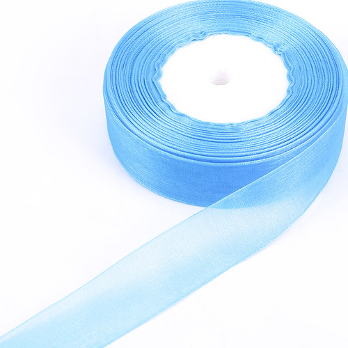 Wholesale transparent packaging ribbons, small fragrance gift box ribbons, colorful overlay floral ribbons, snow gauze ribbons