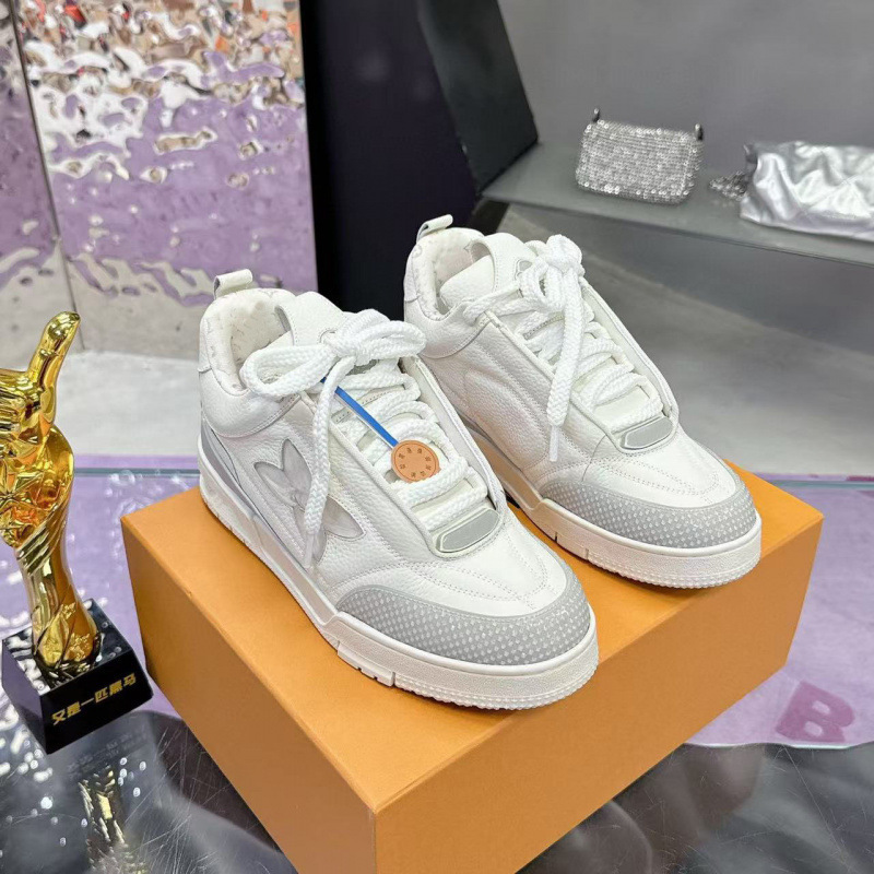 Guangzhou Shoes 2025 New Style Lujia Fat Ding Bread Shoes Couple Style Genuine Leather Shoes Men's Casual Sports Basketball Shoes Men