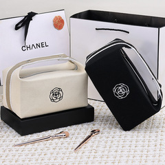 Travel Portable Storage Bag Camellia Handheld Makeup Bag New Advanced Sense Cosmetics Lipstick Key Storage Bag