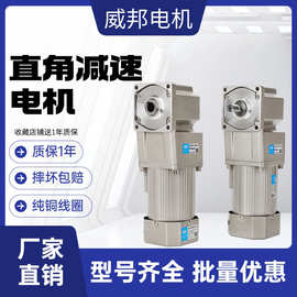 直角电机220V小型交流380v中空中实轴25W1.5KW直角减速马达一体机