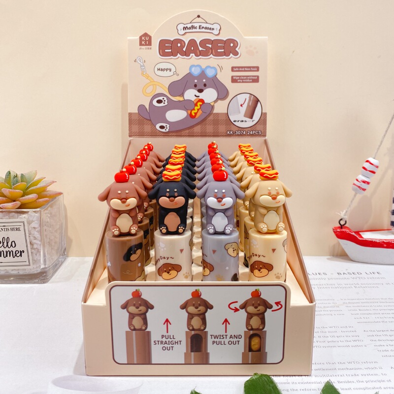 Keqijia's New Sausage Dog Magic Box Eraser Cute Cartoon Fun Trendy Style Eraser Clean