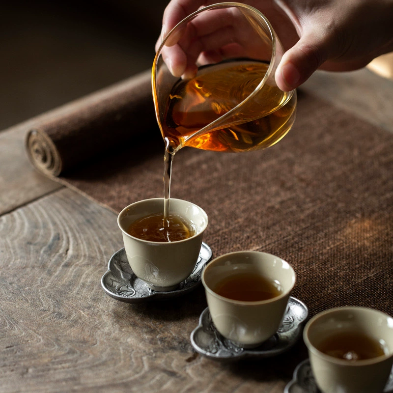 Chinese -style retro pure tin cushion Zen tea tidal heat insulation pad, old old tin tea cup cup cup cup cup cup accessories accessories