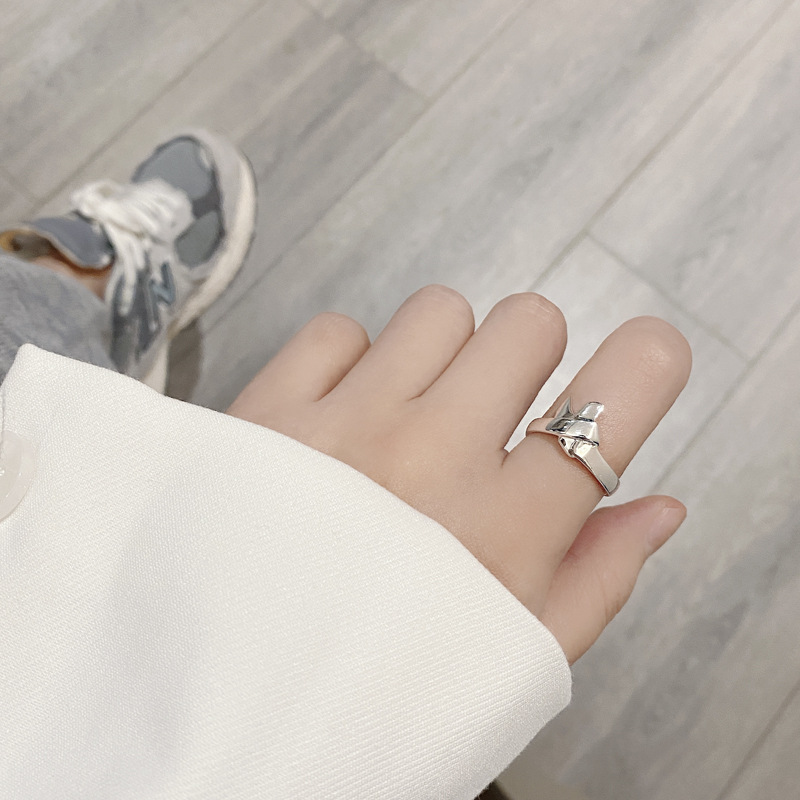 Retro Bow Knot Sterling Silver Plating Open Ring 1 Piece