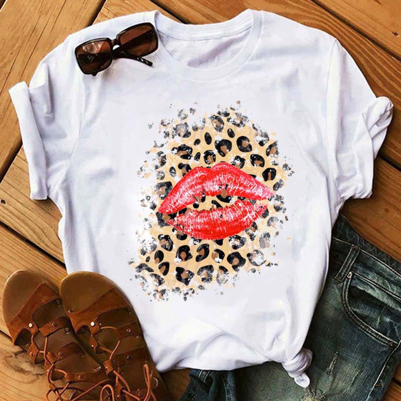 Daily Occasion Round Neck Neckline Comfort Function Wholesale Women'S Casual Mouth Short Sleeve Printing T-Shirts
